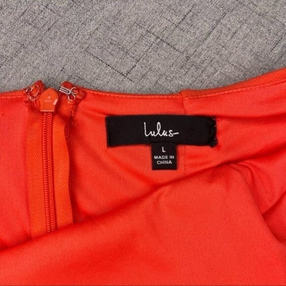 Lulu’s Mini Halter Bodycon Dress Red Orange Large - Picture 12 of 12